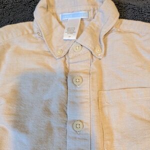Janie & Jack 2T Beige Khaki Long Sleeve Button Down